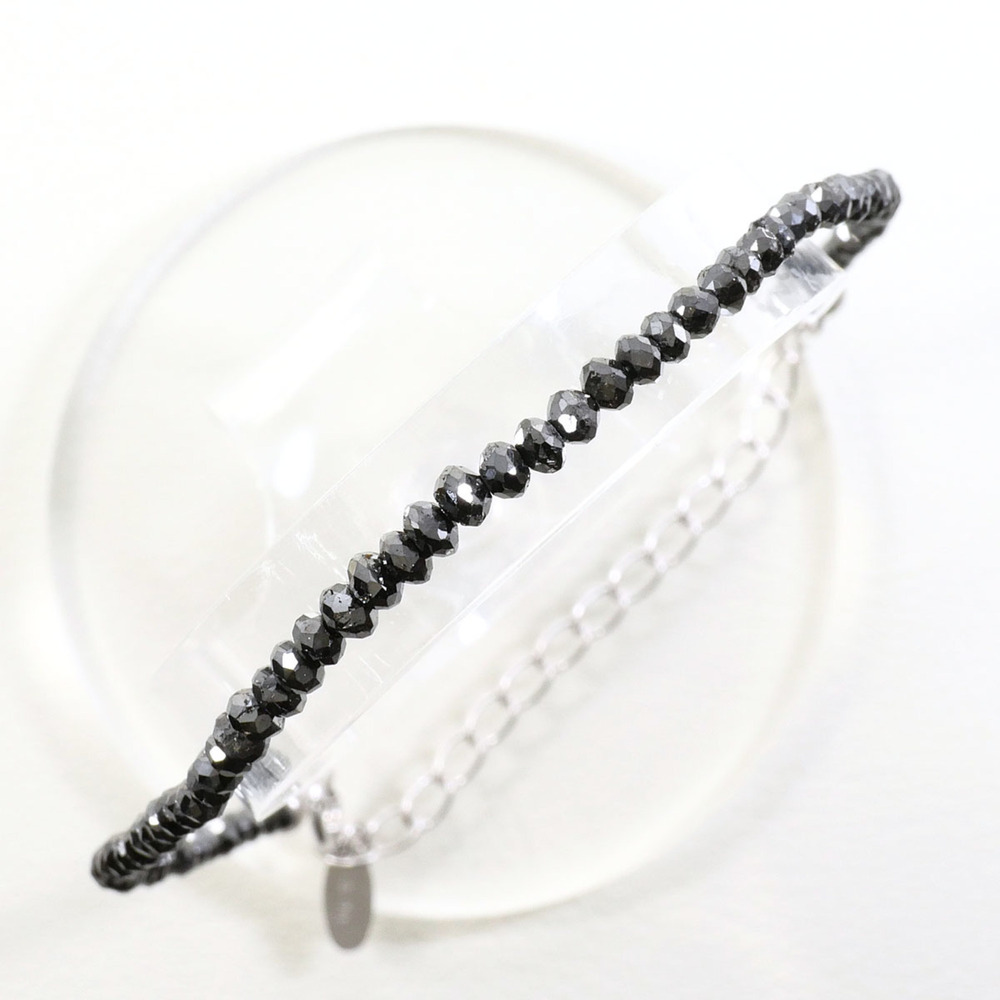 VINTAGE 18k Silver Diamond Charm Bracelet